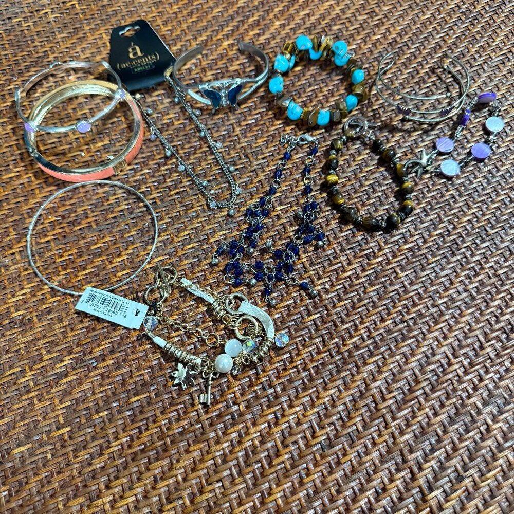 Lane Bryant Elegant Bracelet Set with Blue and Silver Accents